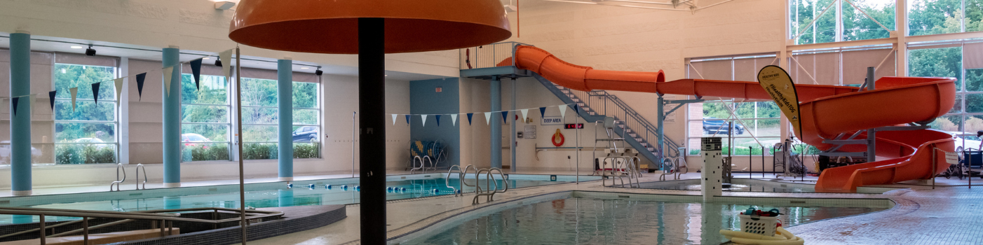 indoor pool with a slide