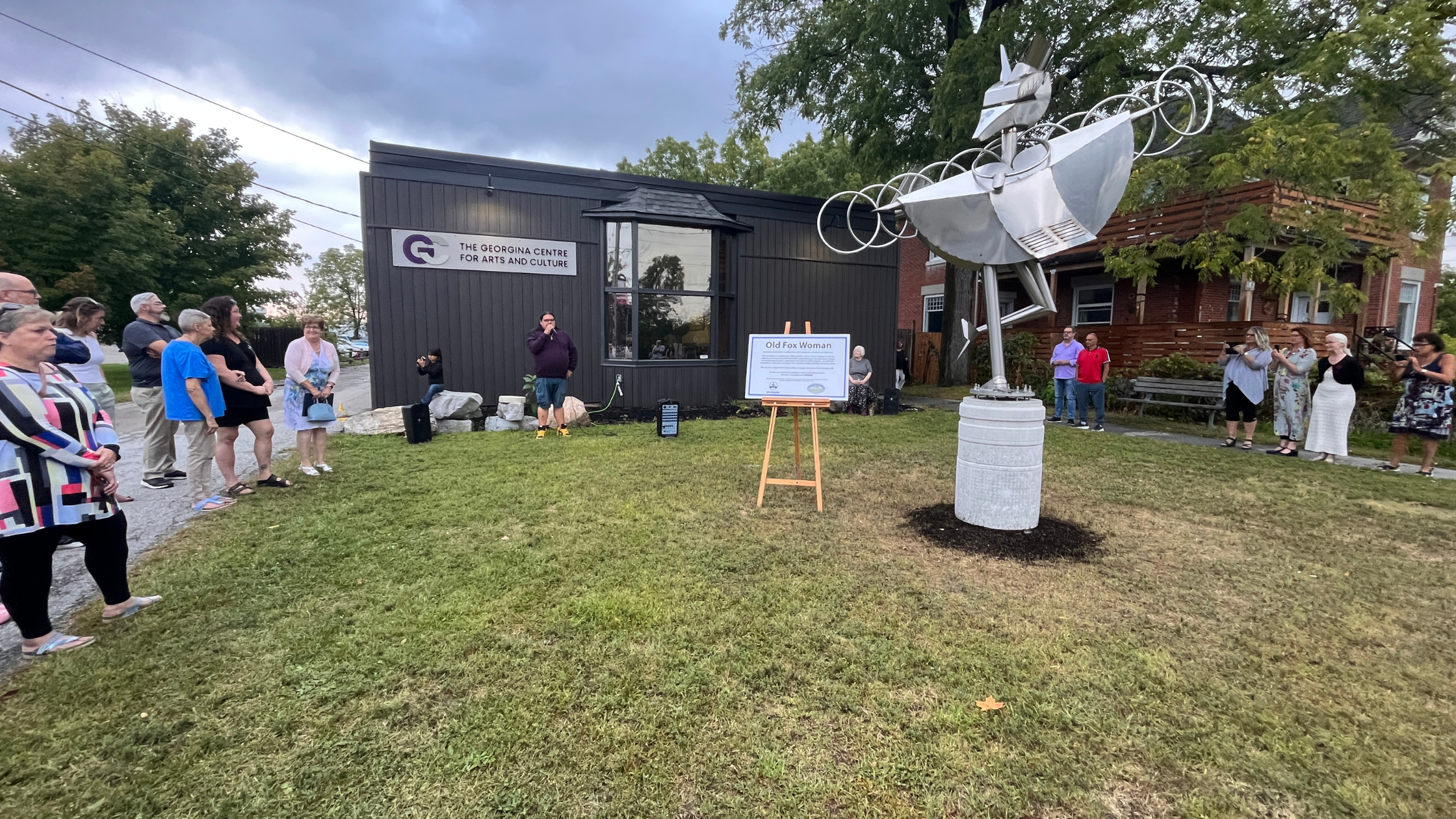 Georgina indigenous sculpture Old Fox Woman in Sutton
